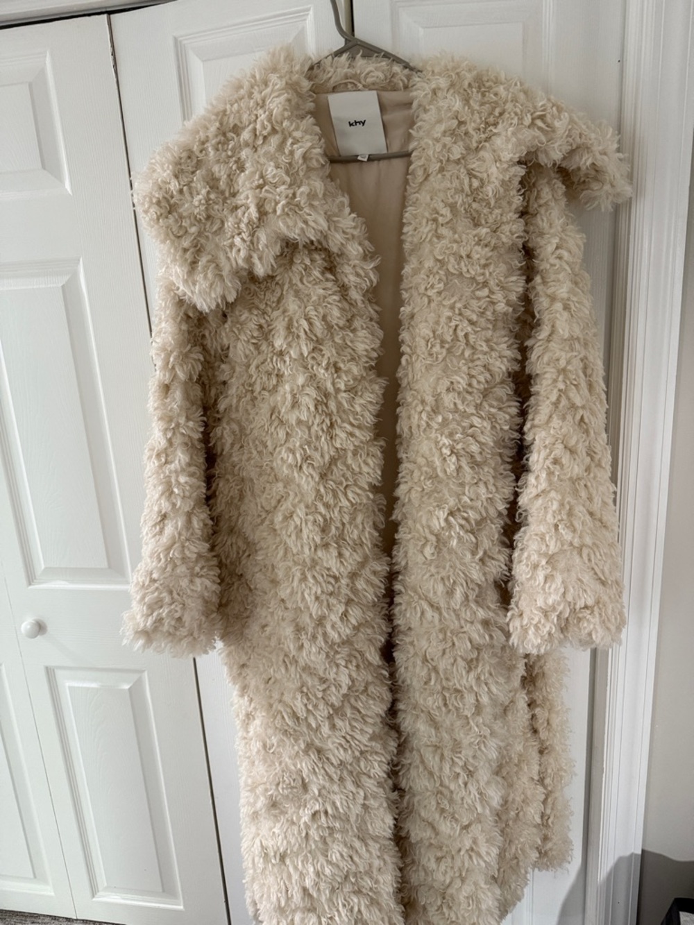 Ivory Faux Shearling Teddy Coat by kelly